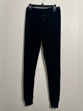 Black OLD NAVY leggings cotton pants WAFFLE FABRIC STRETCHY Sz XS LIKE NEW
